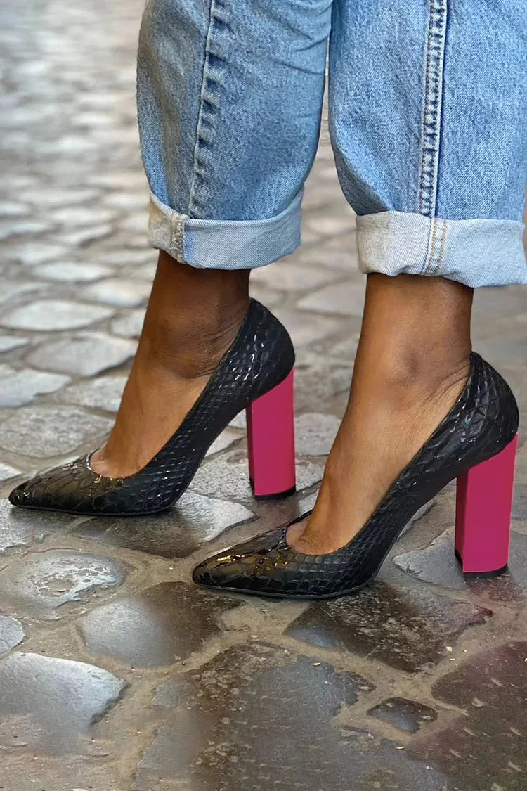 LUANA | FLUO HEEL COURT SHOE