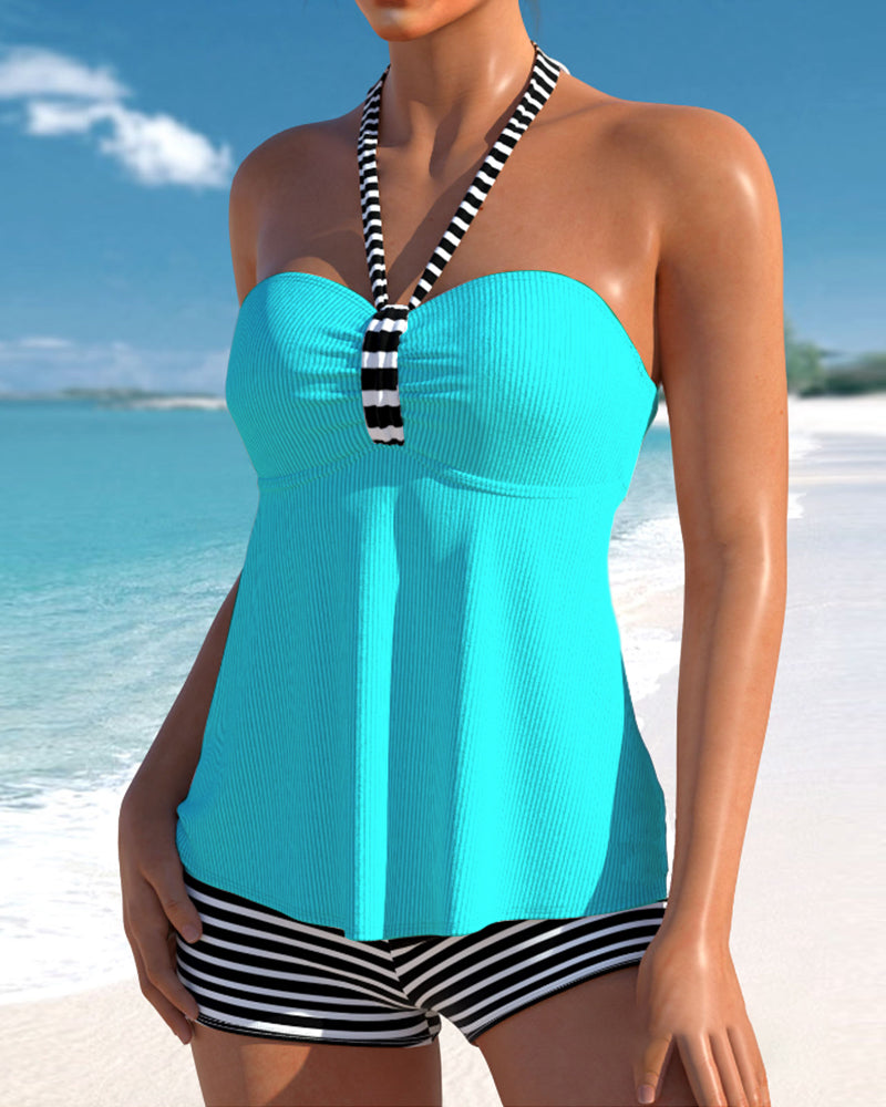 Striped Halter Tankinis