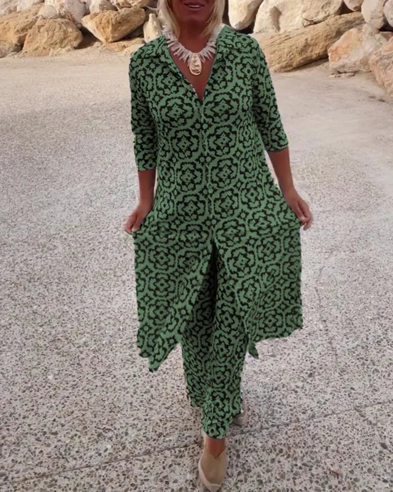 Elisha – Printed Two-Piece Tunic Set