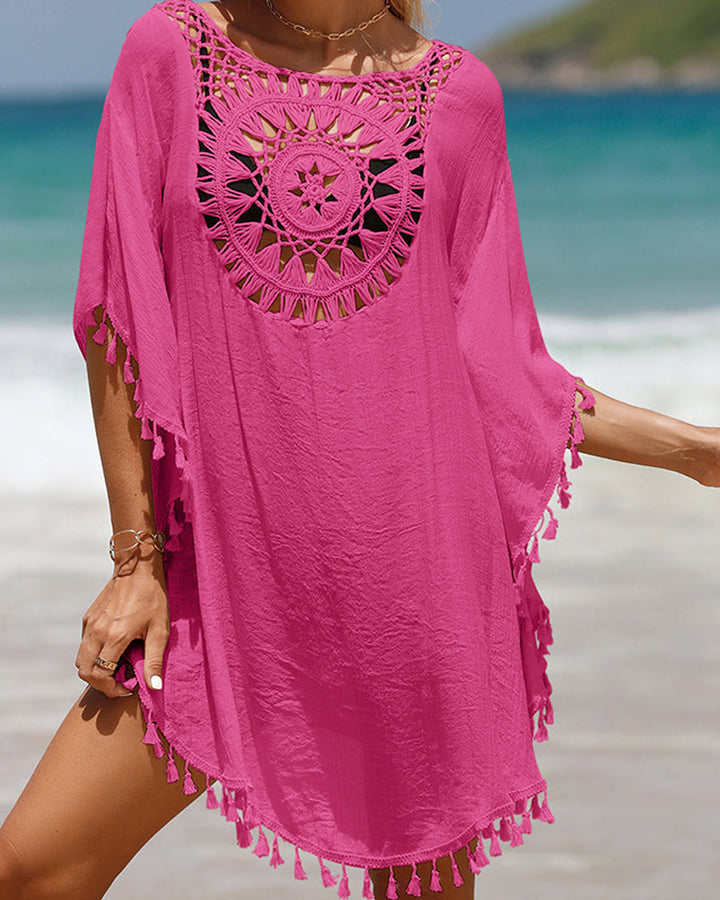 Beach Cover-Up with Pom-Poms