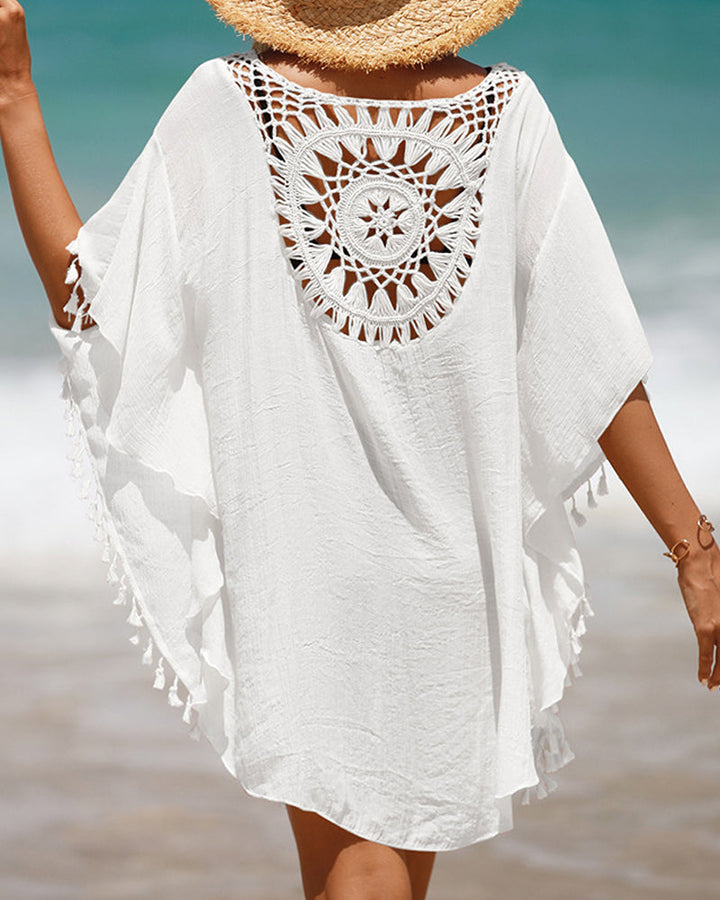 Beach Cover-Up with Pom-Poms