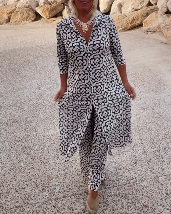 Elisha – Printed Two-Piece Tunic Set