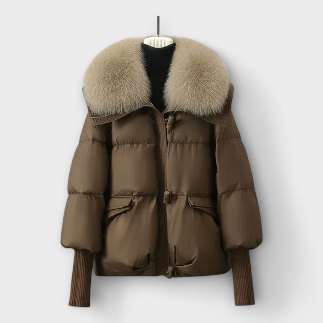 Lucyna - Chic Fur-Trimmed Elegant Coat