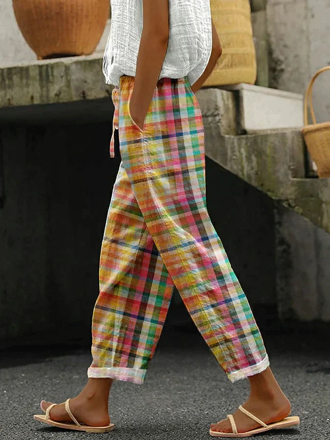 MICHELLE | COMFORTABLE CHECKERED TROUSERS