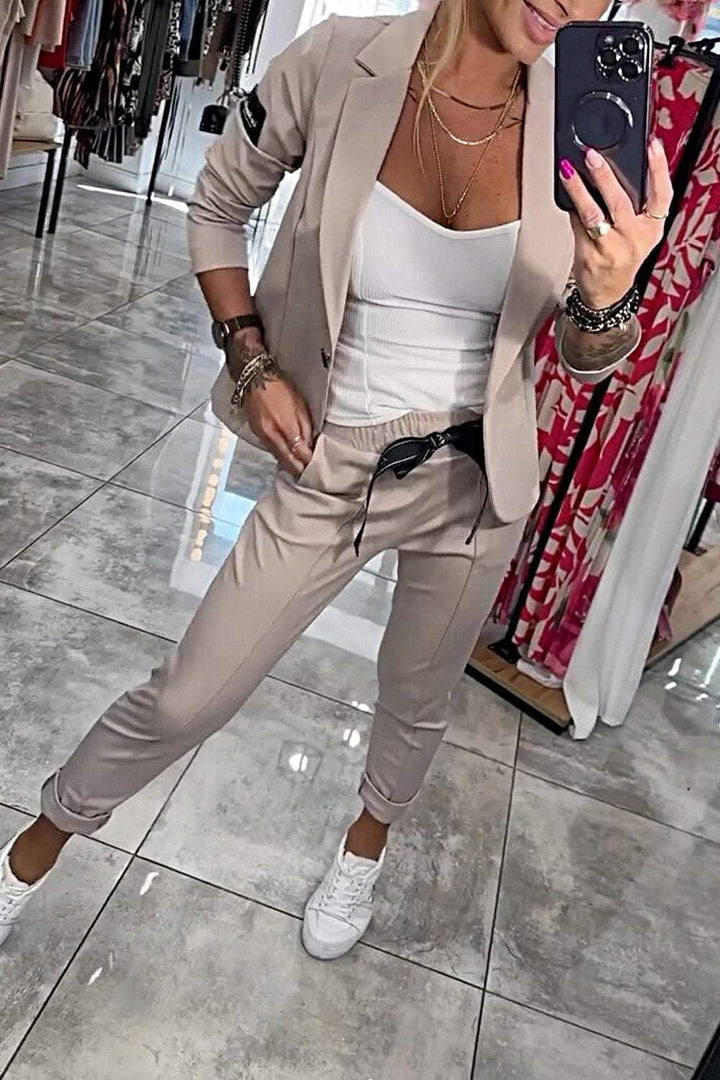 Fenna™ Women's Plain Two Piece Casual Set