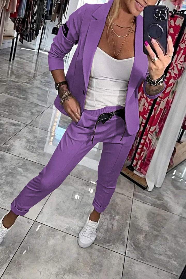 Fenna™ Women's Plain Two Piece Casual Set