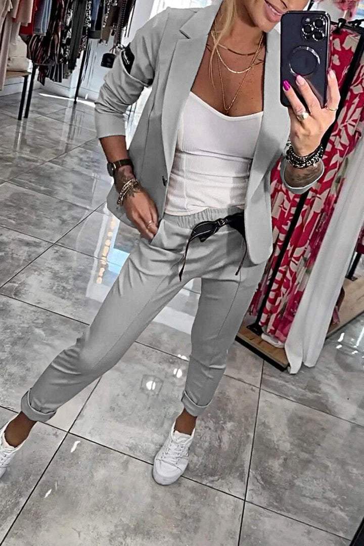 Fenna™ Women's Plain Two Piece Casual Set