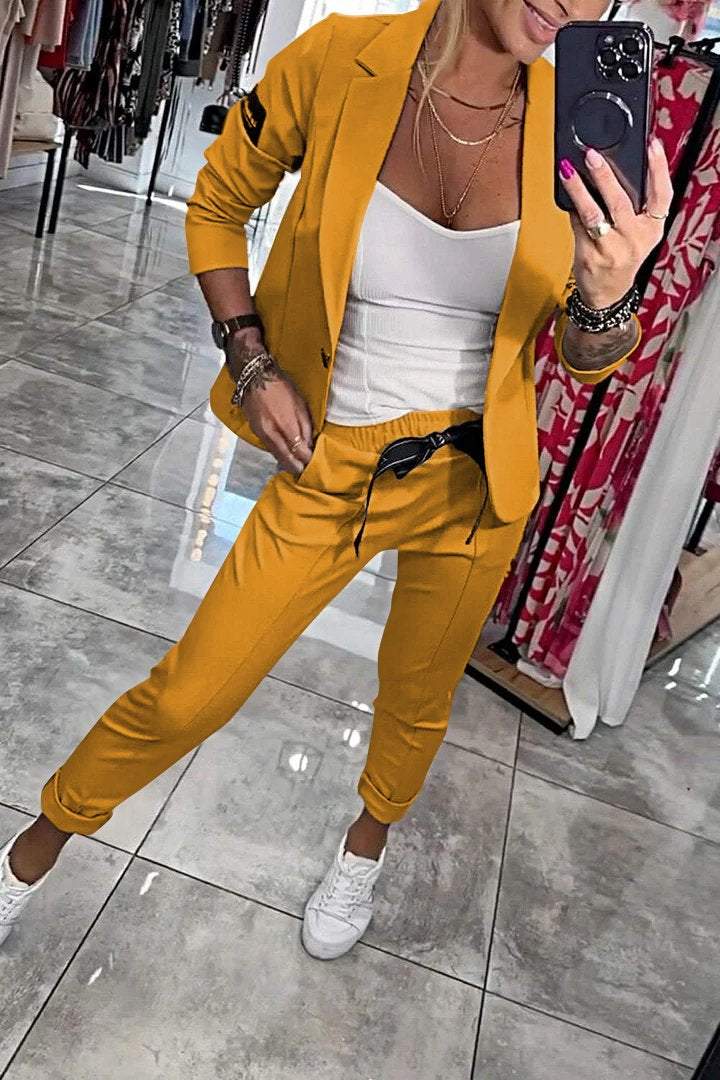 Fenna™ Women's Plain Two Piece Casual Set